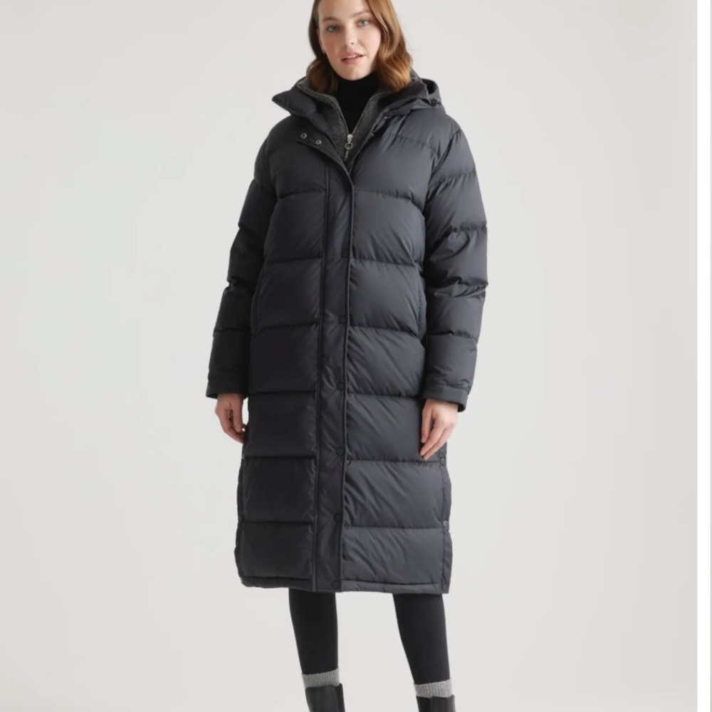 ❤️ Quince Responsible Down Long Puffer Jacket Black Large